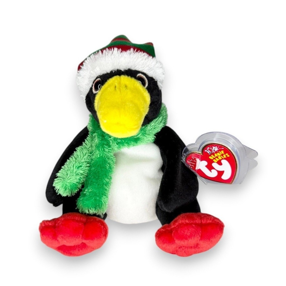 Toboggan the Penguin | Festive Winter Penguin | Mint Heart Tag TY Beanie Baby